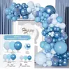 Atacado de balões ins transfronteiriço corrente de balões azul conjunto de guirlanda estilo azul metálico marinho decoração de festa de aniversário