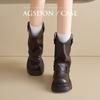 Botines Augusden Martin para Mujer 2026 Nuevo Estilo Otoño e Invierno, Forrados de Felpa, Suela Gruesa, Botines Cortos Estilo Británico, Botas Estilo Vaquero