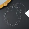Colar Orvalho da Manhã Design de Nicho DIY Feito à Mão Cristal Transparente Contas Corrente de Pescoço Moda Contas Suspensas Corrente Clavicular