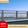 Guarda-corpo de ponte de tubo composto de aço inoxidável 201 corrimão de aço branco guarda-corpo de luz LED paisagístico coluna de guarda-corpo de liga de alumínio