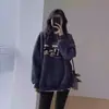 Sudadera con cuello redondo para mujer, otoño e invierno, con felpa interior, manga larga, nuevo estilo 2026, retro americano, estilo Hong Kong chic, sin capucha, top, sensación de alta gama