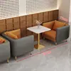 Cafeteria de Luxo Leve Loja de Chá com Leite Loja 4S Área de Descanso Lazer Recepção de Reunião Cabine de Restaurante Comercial Conjunto de Sofá Mesa e Cadeira