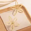Brincos de Flor Femininos Minimalistas Estilo Retro Nova Tendência Europeia e Americana