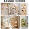 Estante de Pared con Tablero Perforado de Madera Estante para Flores de Balcón Colgante de Pared para Plantas Verdes Estante de Exhibición de Pared con Forma de Fondo para Sala de Estar