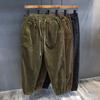 Calça Cargo de Veludo Cotelê Pesado Estilo Japonês Joggers Casuais Masculinos Calças de Moletom com Lã Outono e Inverno Calças de Trabalho Largas Duráveis