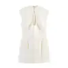 Serie de Ropa para Mujer de Comercio Exterior con Calados Marca Z Vestido Sexy Za Sin Mangas Mini Voluminoso Venta al por Mayor Estilo Europeo y Americano Za