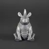 Estátua Criativa de Rinoceronte Pequeno em Latão Ornatos de Cura Decorações de Mesa de Animais Pequenos Ornamentos Decorativos Personalizados