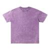 Camisetas Americanas Masculinas e Femininas 230g, Camisetas Lavadas e Desgastadas Retrô, Algodão Frito de Manga Curta Soltas Tendência Marca Customização de Manga Curta