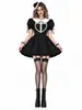 Vestido Lolita Negro Europeo y Americano Oscuro Gótico Subcultura Atuendo para Actuación de Canto Encaje Chica Picante Dulce Fresco Y2K