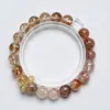 [Yingsha Dorado Marrón] Pulsera de Cristal Amarillo Natural Torre de Cristal para Mujer Más Fácil de Combinar Pulsera Super Siete Negro Dorado de Cristal Venta al por Mayor