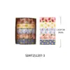 Serie Sol de Primavera Caja Floral Colorida Cinta Washi Material para Diario DIY Pegatinas de Borde para Collage