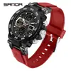 Reloj Deportivo Multifuncional Sanda Resistente al Agua para Hombre con Calendario, Tres Zonas Horarias, Luminoso, Electrónico, Transfronterizo