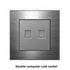 Enchufe Eléctrico Británico 13A Carga Rápida USB tipo-c Estándar Británico Pie Cuadrado Panel Metálico Gris Aluminio Dibujado con Alambre Edición Hong Kong y Macao