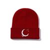 Gorro de punto con bordado de luna y estrella de Amazon, de AliExpress, para otoño e invierno, de lana, para montar al aire libre.