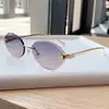 Gafas de Sol Estilo Nuevo, Estilo Europeo y Americano, Mismo Estilo para Hombres y Mujeres, Gafas de Sol de Moda Trendy sin Marco de Metal Ovalado