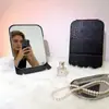 Espejo Pequeño Transfronterizo, Espejo de Maquillaje Mini Simple, Espejo Portátil, Espejo de Maquillaje de Escritorio para Mujer, Espejo de Maquillaje Portátil Plegable
