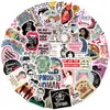 50 Piezas de Pegatinas de Graffiti Transfronterizas con Temática Feminista para Decorar Tablets, Fundas de Teléfono, Patinetas y Computadoras, Calcomanías Impermeables