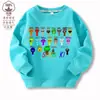 Suéter infantil novo Sprunki ritmo caixa jogo roupa periférica gola redonda algodão e veludo blusa roupa infantil