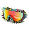 Gafas de Ciclismo y Montañismo de Exportación Estilo Europeo y Americano, Gafas de Esquí Personalizadas con Remaches, Gafas de Sol a Prueba de Viento Exageradas para Deportes al Aire Libre