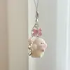 Pingente de Urso Flocado Fofo para Celular Coração de Menina Laço Animal Cartoon Pingente de Bolsa Acessórios Chaveiro de Carro