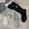 Calcetines de Canalé Miu para Mujer Primavera y Verano Japonés JK Calcetines de Media Caña Negro y Blanco Gris Transpirables Versátiles Algodón Calcetines con Apilamiento Vertical