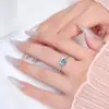 Anillo de gatito de diamante dulce apertura ajustable diseño creativo de alta calidad súper bonito índice de gato azul anillo de cola para dedo índice femenino