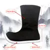 Zapatos Antiguos con Puntera Levantada para Hombre, Botas Hanfu, Zapatos Retro Estilo Ming con Lazo Interior, Botas de Jabón para Artes Marciales, Zapatos Planos para Boda