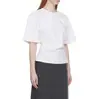 Sumeihui 2026 Nova Coleção Primavera/Verão Estilo Lem Simples e Versátil Top com Cintura Marcada por Pregas Gola Redonda Camiseta de Manga Curta para Mulheres