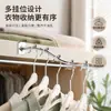 Colgador de ropa para mesita de noche de dormitorio, tubo cuadrado con 7 perlas, perchero de barra transversal, accesorios para estante de puesto de mercado nocturno