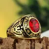 Anillos Europeos y Americanos de Acero Inoxidable, Anillos Vintage de Águila con Piedras Preciosas Rojas, Azules, Negras y Verdes para Soldados Americanos, Venta Directa del Fabricante