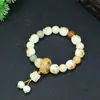 Pulsera Natural de Carbón Bodhi Garra de Gato Quemada Anillo Corredor de Garra de Gato Quemada Envuelto en Hilo de Algodón Frotado a Mano Borla Envuelta en el Dedo Pulsera Suave para la Mano