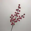 Fruta Roja de Acebo Fruta de Acebo Flor de Año Nuevo Material de Flor Roja Accesorios para Cubo de Año Nuevo Material de Flor Decoración para el Hogar de Año Nuevo Flor Artificial