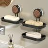 Caja de jabón con ventosa Montaje en pared Sin perforaciones Hogar Baño Drenaje Caja de jabón Estante de almacenamiento para baño Caja de almacenamiento
