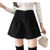 Novos Shorts Bootleg de Veludo Cotele de Cintura Alta Emagrecedores de Perna Larga para Mulheres 2025, Shorts Pretos de Alta Qualidade para Outono e Inverno