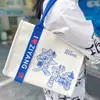 Bolsa de Lona Tridimensional Revestida Cultural e Criativa Espessa Avançada Personalizada Impressão Personalizada Lona para Treinamento Educacional de Estudante Universitário