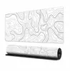 Alfombrilla de ratón abstracta de moda, alfombrilla de escritorio extragrande para juegos, líneas de contorno en blanco y negro, alfombrilla para teclado de computadora, personalizada con borde antideslizante