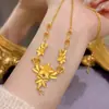 Flores Shajin, Flores, Flores y Brocado Flores de Boda, Boda de Compromiso Simulación Color Dorado Moda Nacional Collar