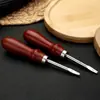 Mango de Madera de Haya Recortador de Bordes Borgoña Plata Múltiples Especificaciones Hecho a Mano DIY Tallado en Cuero Arte en Cuero Cuchillo de Recorte Recortador de Bordes