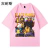 Camiseta de manga corta de algodón puro de marca de moda de estilo europeo y americano vintage transfronterizo de Amazon, camiseta holgada de verano que combina con todo, para hombre, venta al por mayor