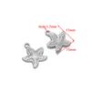 Colgante de acero inoxidable con forma de estrella de mar y caracola, serie marina, para bricolaje, estilo europeo y americano, para pulseras, collares y accesorios.