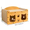 Ninho de Gato Arranhador Integrado Sofá Vertical de Madeira Casa de Gato de Papelão Ondulado Resistente a Arranhões Brinquedo para Gato Suprimentos para Animais de Estimação Moer Garra