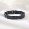 Pulsera de acero inoxidable con piedra negra de una sola fila y flecha de 11 mm para negocios de moda transfronteriza, joyería para hombres al por mayor