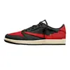 Zapatillas deportivas de baloncesto Jordan 1 de caña baja para hombre y mujer, AJ1 Lightning Reverse Swoosh Black Warrior Mocha, transfronterizas europeas