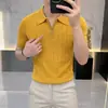Camisa Polo de Verano 2026 Nueva de Gama Alta con Media Cremallera y Cuello Campana para Hombre, Camiseta de Punto Casual de Negocios de Manga Corta, Venta Directa