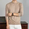 Camiseta Básica de Lana Pura Estilo Old Money para Hombre, 100% Lana de Oveja, Suéter de Lujo Ligero de Cuello Semi Alto, Top de Punto para Hombre