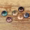Botones de Madera de Cuatro Agujeros con Borde Delgado para Ropa Infantil, Camisas de Algodón, Lino y Prendas de Abrigo