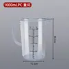 Taza medidora de plástico para PC personalizada, taza graduada de plástico engrosado de grado alimenticio de alta transparencia, resistente a altas temperaturas, para uso comercial en tiendas de té de leche y repostería