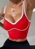 Chaleco de Yoga con Rayas de Color Contrastante Transfronterizo Ropa Exterior Copa Fija A Prueba de Golpes Chaleco Deportivo para Correr Top de Yoga