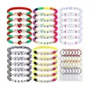 Conjunto de 24 Peças de Pulseiras Coloridas para o Dia do Professor, Nova Moda Transfronteiriça Simples Pulseira de Argila Macia com Palavras em Inglês