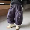 Pantalones de trabajo para niños, estilo primavera y otoño, elegantes pantalones tipo linterna, pantalones de algodón para niños, geniales y modernos para niños, pantalones jogger casuales de otoño